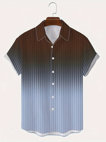 Kurzarm-Button-Down-Shirt mit Farbverlauf