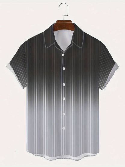 Kurzarm-Button-Down-Shirt mit Farbverlauf