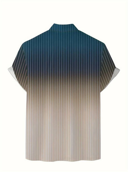 Kurzarm-Button-Down-Shirt mit Farbverlauf