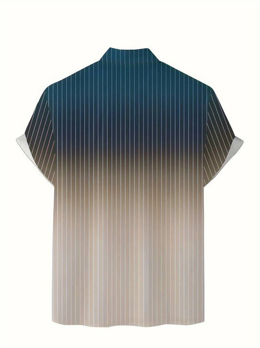 Kurzarm-Button-Down-Shirt mit Farbverlauf