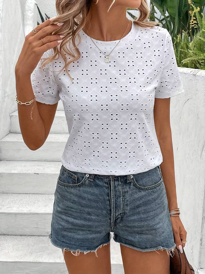 Lässiges Kurzarm-T-shirt Damen