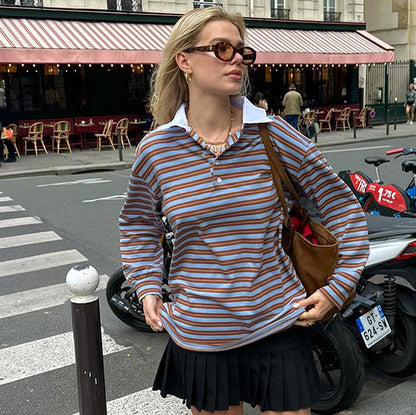 Polo Sweater gestreift