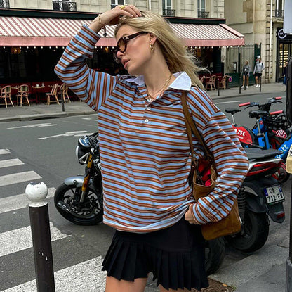 Polo Sweater gestreift