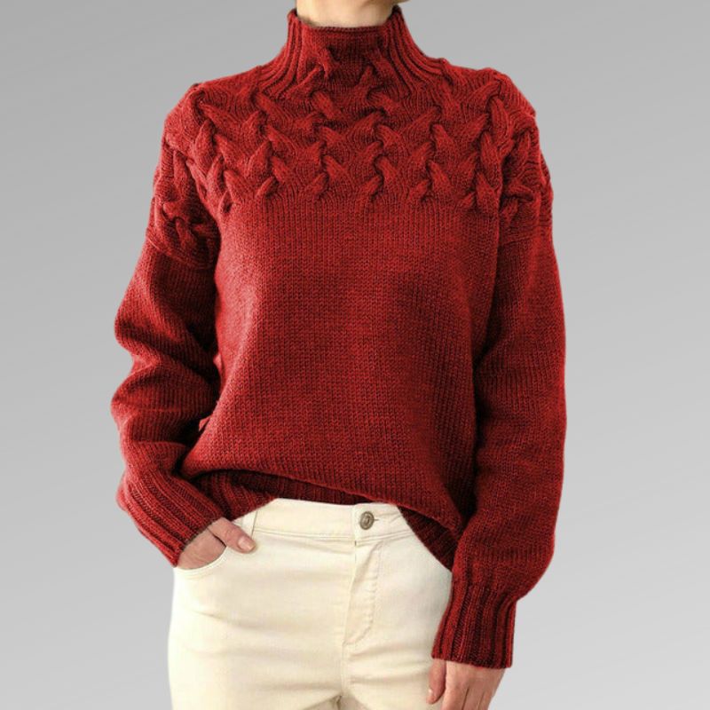 Rollkragenpullover mit Muster
