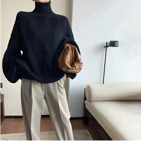 Rollkragenpullover mit modernem Schnitt