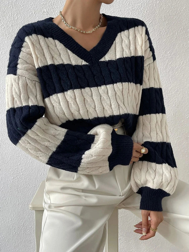 Langarm Sweater gestreift