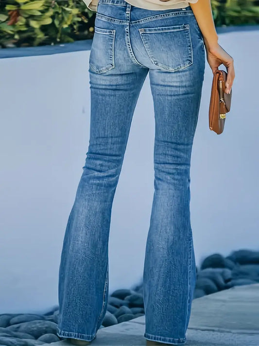 Schlagjeans mit hoher Taille