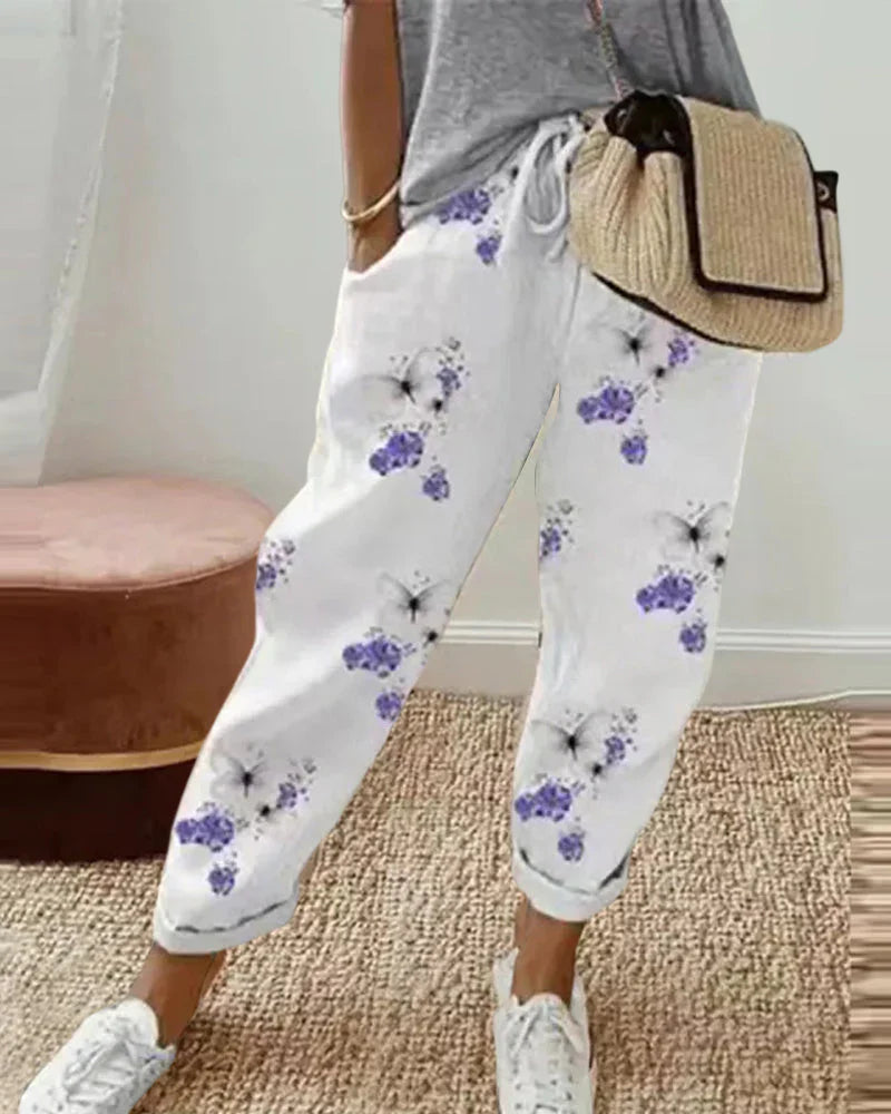 Stilvolle, Elegante Leinenhose für Damen