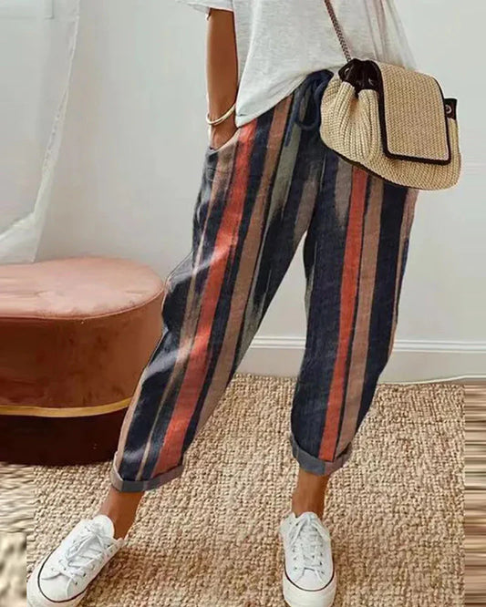 Stilvolle, Elegante Leinenhose für Damen