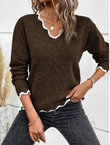 Strickpullover mit V-Ausschnitt