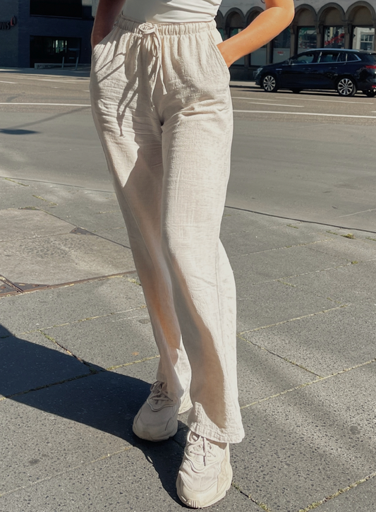 Stylische Leinenhose mit elastischem Bund für Damen