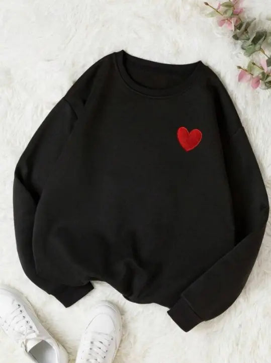 Thermogeprägte Sweatshirts mit Herzdesign