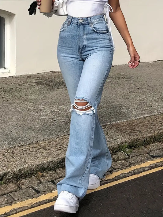 Vintage.Denim mit hohem Bund und Flair