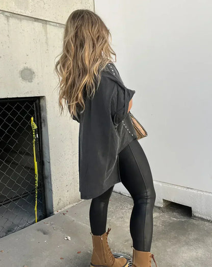 Damen-Hemd mit Oversize-Schnitt und Baumwollmischung