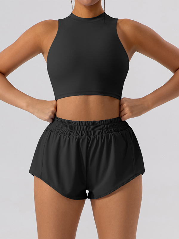 Slim-Fit Set aus Weste und Shorts für sportliche Freizeitaktivitäten