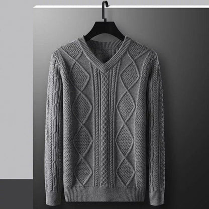 Herren-Strickpullover mit V-Kragen