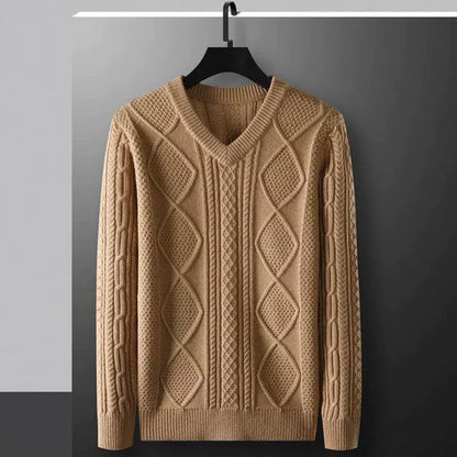 Herren-Strickpullover mit V-Kragen